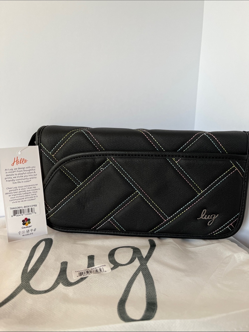 Lug - Tango Mattle Luxe VL Travel RFID Wallet in Black Icepop Stitch